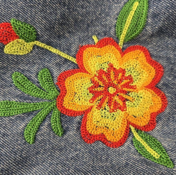 OBEY Urban Outfitters Exclusive Bigwig Cargo 32X30 Jeans Embroidered Flowers New - Picture 7 of 7